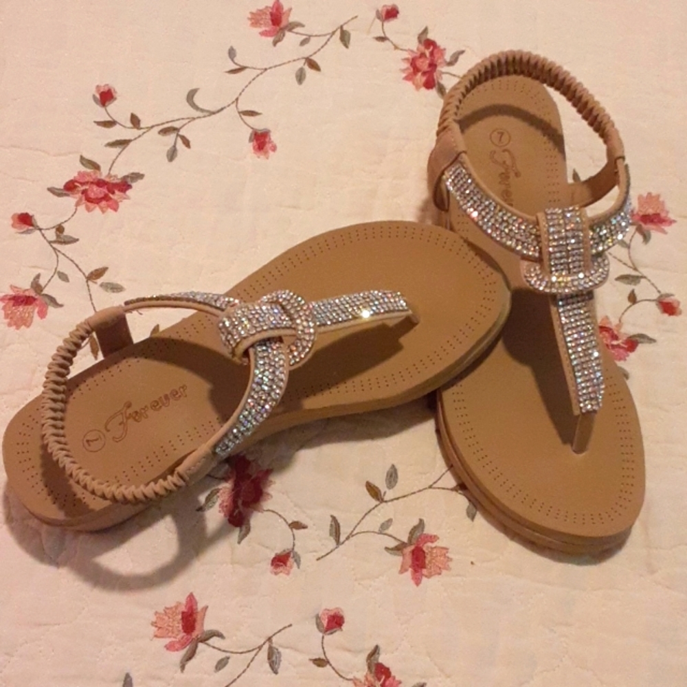 Forever embellished wedge sandals